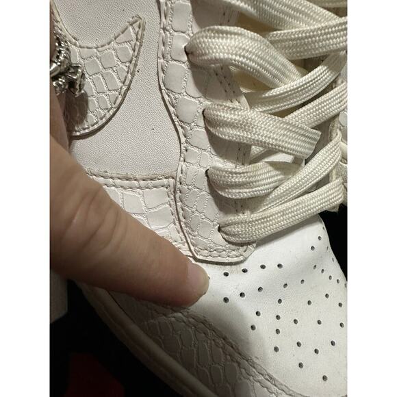 Nike Dunk Sky Hi Top Hidden Wedge Sneaker Women 8 Textured Croc Print Wedge Shoe - Picture 10 of 15